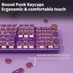SEUNKWANG EWEADN Typewriter Style Mechanical Gaming Keyboard,104 Keys Backlit LED Keyboard, Media Control Knob, Wired Computer Keyboard Pink Switch for Windows/Mac/PC-Purple