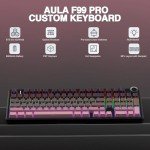 AULA F99 Pro Wireless Mechanical Keyboard with Knob,Tri-Mode BT5.0/USB-C/2.4GHz Hot Swappable Keyboard,Pre-lubed Switches,Gasket Structure,RGB Backlit Computer Gaming Keyboards