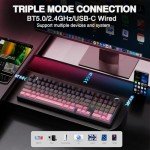 AULA F99 Pro Wireless Mechanical Keyboard with Knob,Tri-Mode BT5.0/USB-C/2.4GHz Hot Swappable Keyboard,Pre-lubed Switches,Gasket Structure,RGB Backlit Computer Gaming Keyboards