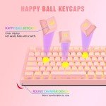 RGB Pink Gaming Keyboard and Mouse Combo,87 Keys Wired Backlit Mechanical Feeling with 7200 DPI Set for PC MAC PS4 Xbox Laptop