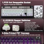 AULA F99 Pro Wireless Mechanical Keyboard with Knob,Tri-Mode BT5.0/USB-C/2.4GHz Hot Swappable Keyboard,Pre-lubed Switches,Gasket Structure,RGB Backlit Computer Gaming Keyboards