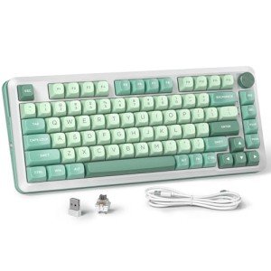 Redragon K681 Wireless Mechanical Keyboard, Gasket Mounted RGB Gaming Keyboard with Volume Knob, MDA-Profile, Pre-Lubed Linear Switches, 81 Keys 75％ Tri-Mode Hot Swappable for PC/Xbox/Ps4/5