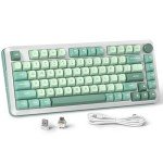 Redragon K681 Wireless Mechanical Keyboard, Gasket Mounted RGB Gaming Keyboard with Volume Knob, MDA-Profile, Pre-Lubed Linear Switches, 81 Keys 75％ Tri-Mode Hot Swappable for PC/Xbox/Ps4/5