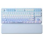 YUNZII B87 Wireless Mechanical Keyboard,QMK/VIA Programmable,TKL Layout 87 Keys,BT/2.4G/USB-C,Hot Swap Gasket Mount RGB Backlit Gaming with Wrist Rest for Win/Mac(Blue, Cocoa Cream V2)