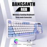 Bangsanth Wireless Keyboard, RGB Gaming Keyboard, Tri-Mode BT5.0/2.4GHz/USB-C, 99-Key Quiet, Anti-ghosting Keys, Compatible with PC, Mac, Gaming Consoles