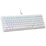 HUO JI E-Yooso Creamy Mechanical Keyboard Wired, Hot Swappable, Pre-lubed Linear Switches, Gasket Structure with Sound Dampening Foam, RGB Backlit, 99 Keys Custom Gaming Keyboard for PC/Mac,White