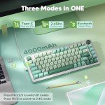 Redragon K681 Wireless Mechanical Keyboard, Gasket Mounted RGB Gaming Keyboard with Volume Knob, MDA-Profile, Pre-Lubed Linear Switches, 81 Keys 75％ Tri-Mode Hot Swappable for PC/Xbox/Ps4/5