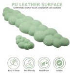 Cloud Wrist Rest Keyboard, PU Leather Memory Foam Wrist Rest for Computer Keyboard, Ergonomic Keyboard Wrist Rest and Cute Mouse Wrist Rest for Gaming,Office,Computer,Typing Pain Relief,Pastel Green