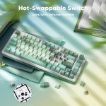 Redragon K681 Wireless Mechanical Keyboard, Gasket Mounted RGB Gaming Keyboard with Volume Knob, MDA-Profile, Pre-Lubed Linear Switches, 81 Keys 75％ Tri-Mode Hot Swappable for PC/Xbox/Ps4/5