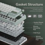 RK ROYAL KLUDGE R65 Wired Mechanical Keyboard with Volume Knob, 60% Percent RGB Backlit Gasket Mount Gaming Keyboard with PBT Keycaps, MDA Profile, QMK/VIA, 66 Keys Hot Swappable Cream Switch, Cyan