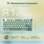 Redragon K681 Wireless Mechanical Keyboard, Gasket Mounted RGB Gaming Keyboard with Volume Knob, MDA-Profile, Pre-Lubed Linear Switches, 81 Keys 75％ Tri-Mode Hot Swappable for PC/Xbox/Ps4/5