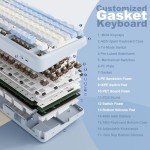 YUNZII B87 Wireless Mechanical Keyboard,QMK/VIA Programmable,TKL Layout 87 Keys,BT/2.4G/USB-C,Hot Swap Gasket Mount RGB Backlit Gaming with Wrist Rest for Win/Mac(Blue, Cocoa Cream V2)