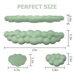 Cloud Wrist Rest Keyboard, PU Leather Memory Foam Wrist Rest for Computer Keyboard, Ergonomic Keyboard Wrist Rest and Cute Mouse Wrist Rest for Gaming,Office,Computer,Typing Pain Relief,Pastel Green