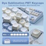 YUNZII B87 Wireless Mechanical Keyboard,QMK/VIA Programmable,TKL Layout 87 Keys,BT/2.4G/USB-C,Hot Swap Gasket Mount RGB Backlit Gaming with Wrist Rest for Win/Mac(Blue, Cocoa Cream V2)