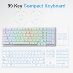 HUO JI E-Yooso Creamy Mechanical Keyboard Wired, Hot Swappable, Pre-lubed Linear Switches, Gasket Structure with Sound Dampening Foam, RGB Backlit, 99 Keys Custom Gaming Keyboard for PC/Mac,White