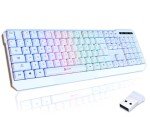KLIM Chroma Wireless Gaming Keyboard RGB - New 2024 - Long-Lasting Rechargeable Battery - Quick & Quiet Typing - Water Resistant Backlit Wireless Keyboard - Teclado Gamer - PC PS5 PS4 Xbox One Mac