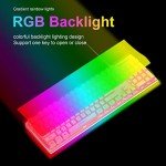 MageGee GT838 Gaming Keyboard and Mouse Combo, 104 Keys RGB Backlit Quiet Wired Keyboards for Laptop PC MAC, with Number Pad, Metal Panel, Anti-Ghosting, Pink