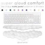 Create-ables Qloud Cloud Wrist Rest Keyboard Wrist Rest for Computer Keyboard Pad, Cloud Keyboard Wrist Rest, Wrist Pad for Keyboard, Memory Foam, Non Slip Base, Comes with Mouse Pad - White