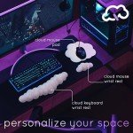 Create-ables Qloud Cloud Wrist Rest Keyboard Wrist Rest for Computer Keyboard Pad, Cloud Keyboard Wrist Rest, Wrist Pad for Keyboard, Memory Foam, Non Slip Base, Comes with Mouse Pad - White