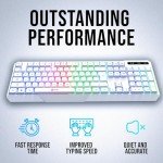 KLIM Chroma Wireless Gaming Keyboard RGB - New 2024 - Long-Lasting Rechargeable Battery - Quick & Quiet Typing - Water Resistant Backlit Wireless Keyboard - Teclado Gamer - PC PS5 PS4 Xbox One Mac