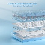 Redragon K556 SE RGB LED Backlit Wired Mechanical Gaming Keyboard, Aluminum Base, 104 Keys Upgraded Socket, 3.5mm Sound Absorbing Foams, Hot-Swap Linear Quiet Red Switch, Gradient Blue