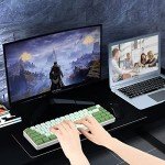 Owpkeenthy Wired 65% Percent Mechanical Gaming Keyboard Creamy Keycaps with Red Switch Ultra Compact RGB 60% Cute Green Gaming Keyboard N-Key Rollover for PC Gamer (Matcha/68 Red Switch)