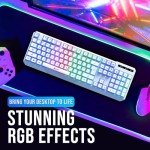 KLIM Chroma Wireless Gaming Keyboard RGB - New 2024 - Long-Lasting Rechargeable Battery - Quick & Quiet Typing - Water Resistant Backlit Wireless Keyboard - Teclado Gamer - PC PS5 PS4 Xbox One Mac