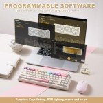 YUNZII B68 Wireless Mechanical Keyboard,Tri-Mode BT5.0/2.4GHz/USB-C,Cute PBT Keycaps,Hot Swappable Creamy Typing Gasket Mounted,RGB Backlit NKRO for Win/Mac (Beige, Milk V2 Switch)