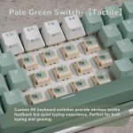 RK ROYAL KLUDGE RK61 Plus Mechanical Keyboard, 60% Percent Wireless Gaming Keyboard with USB Hub, Bluetooth/2.4Ghz/Wired RGB Hot Swappable PC Keyboard for Win/Mac/Android, Tactile Pale Green Switches