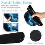 LIMKRIAN Galaxy Mouse Pad Set Large Desk Matt for Desktop, Ergonomic Mouse Pad with Wrist Rest for Desk, Gaming Mouse Pad Wrist Support Keyboard Mat Cup Coaster Set Cute Office Desk Decor Accessories