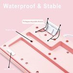 Basaltech Pink Keyboard with 7-Color LED Backlit, 104 Keys Quiet Silent Light Up Keyboard, 19-Key Anti-Ghosting Cheap Gaming Keyboard Mechanical Feeling Waterproof Wired USB for Computer, Mac, Laptop
