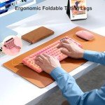 Pink Light Up Keyboard and Mouse Wireless,Cute 2.4Ghz Cordless Rechargeable Transparent Backlit Keyboard,15 Backlight Effects,Volume Knob,RGB Mouse with 3 DPI for Mac Computer PC Laptop Desktop iPad