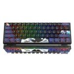 Womier 60% Keyboard Gaming, WK61 Creamy Mechanical Wired Keyboard Anime, Hot-Swappable RGB Key Board with PBT Keycaps for Windows PC Gamers - POM Linear Red Switch(Black Kanagawa)