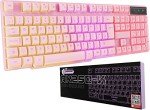 Orzly Pink Gaming Keyboard RGB USB Wired Rainbow Keyboard Designed for PC Gamers, PS4, PS5, Laptop, Xbox, Nintendo Switch, RX-250 Hornet Edition