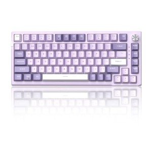 MageGee SKY81 75% Mechanical Gaming Keyboard, Gasket Hot Swappable Wired Custom Creamy Keyboard with 5-Layer Sound Dampening, Knob Control, RGB Backlit, NKRO for Win/Mac (Violet, Violet Switch)