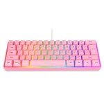 Snpurdiri 60% Wired Gaming Keyboard,RGB Backlit Ultra-Compact Waterproof Mini 61 Keys Keyboard, for PC/Mac Gamer, Typist, Travel, Easy to Carry on Business Trip(Pink)