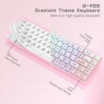 Womier W-K68 60% Keyboard Gaming - Wired Creamy Mechanical Keyboard, Hot-Swappable RGB Custom Mini Key Board with Arrow Keys/Software Supported, Prelubrication Linear Switch - Pink