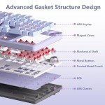 AULA Keyboard, F2088 Pro 108 Keys Purple Mechanical Red Switches Keyboard with RGB Rainbow Backlit, Removable Upper Cover,Aesthetic Media Control Knob Programmable USB Wired Keyboards for MAC PC Gamer