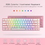 Womier W-K68 60% Keyboard Gaming - Wired Creamy Mechanical Keyboard, Hot-Swappable RGB Custom Mini Key Board with Arrow Keys/Software Supported, Prelubrication Linear Switch - Pink