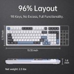 KEMOVE K98SE Mechanical Gaming Keyboard, 98 Keys LED Backlit Programmable, 96% Wired Computer Keyboard with Double Sound Dampening Foam, Pre-lubed Blue Switch