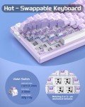 MageGee SKY81 75% Mechanical Gaming Keyboard, Gasket Hot Swappable Wired Custom Creamy Keyboard with 5-Layer Sound Dampening, Knob Control, RGB Backlit, NKRO for Win/Mac (Violet, Violet Switch)