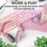 Orzly Pink Gaming Keyboard RGB USB Wired Rainbow Keyboard Designed for PC Gamers, PS4, PS5, Laptop, Xbox, Nintendo Switch, RX-250 Hornet Edition