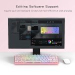 Womier W-K68 60% Keyboard Gaming - Wired Creamy Mechanical Keyboard, Hot-Swappable RGB Custom Mini Key Board with Arrow Keys/Software Supported, Prelubrication Linear Switch - Pink