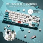 60 Percent Keyboard, XVX M61 Pro 3-Modes Wireless Mechanical Keyboard, Hot-Swappable Custom Gaming Keyboard, RGB Backlit Keyboard for Windows Mac PC Gamers(Coral Sea Theme, Pre-lubed Linear Switch)