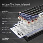 Womier 60% Keyboard Gaming, WK61 Creamy Mechanical Wired Keyboard Anime, Hot-Swappable RGB Key Board with PBT Keycaps for Windows PC Gamers - POM Linear Red Switch(Black Kanagawa)