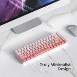 Guffercty kred Cute Gradient PBT Key Caps 135-keys Custom Minimalist Side Printed Double Shot Keycaps with Cherry Profile for 61/68/96/108Mechanical Gaming Keyboard (Blush)