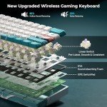 60 Percent Keyboard, XVX M61 Pro 3-Modes Wireless Mechanical Keyboard, Hot-Swappable Custom Gaming Keyboard, RGB Backlit Keyboard for Windows Mac PC Gamers(Coral Sea Theme, Pre-lubed Linear Switch)