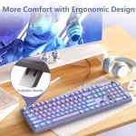 AULA Keyboard, F2088 Pro 108 Keys Purple Mechanical Red Switches Keyboard with RGB Rainbow Backlit, Removable Upper Cover,Aesthetic Media Control Knob Programmable USB Wired Keyboards for MAC PC Gamer