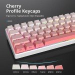 Guffercty kred Cute Gradient PBT Key Caps 135-keys Custom Minimalist Side Printed Double Shot Keycaps with Cherry Profile for 61/68/96/108Mechanical Gaming Keyboard (Blush)