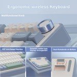 AULA F75 75% Wireless Mechanical Keyboard,Gasket Hot Swappable Custom Keyboard,Pre-lubed Reaper Switches RGB Backlit Gaming Keyboard,2.4GHz/Type-C/BT5.0 Mechanical Keyboard (White & Green)